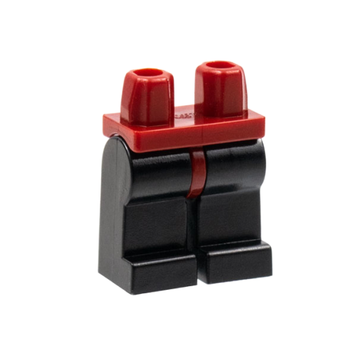 Деталь LEGO 970c11 Hips and Black Legs - Dark Red