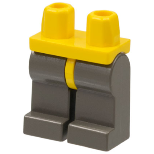 Деталь LEGO 970c10 Hips and Dark Gray Legs - Yellow