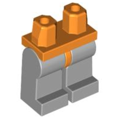 Деталь LEGO 970c86 Hips and Light Bluish Gray Legs - Orange