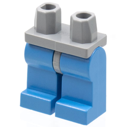 Деталь LEGO 970c42 Hips and Medium Blue Legs - Light Bluish Gray