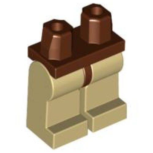 Деталь LEGO 970c02 Hips and Tan Legs - Reddish Brown