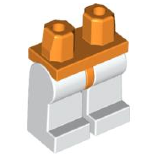 Деталь LEGO 970c01 Hips and White Legs - Orange