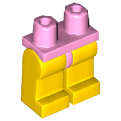 Деталь LEGO 970c03 Hips and Yellow Legs - Bright Pink