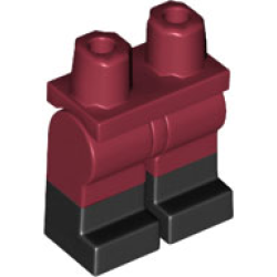 Hips and Legs with Molded Black Lower Legs / Boots Pattern - Dark Red Hips and Legs with Molded Black Lower Legs / Boots Pattern - Dark Red