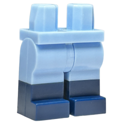 Hips and Legs with Molded Dark Blue Lower Legs / Boots Pattern - Bright Light Blue Hips and Legs with Molded Dark Blue Lower Legs / Boots Pattern - Bright Light Blue