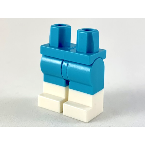 Деталь LEGO 970c00pb0965 Hips and Legs with Molded White Lower Legs / Boots Pattern - Medium Azure
