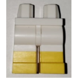 Hips and Legs with Molded Yellow Lower Legs / Boots Pattern - White Hips and Legs with Molded Yellow Lower Legs / Boots Pattern - White