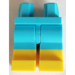 Hips and Legs with Molded Yellow Lower Legs / Boots Pattern - Medium Azure Hips and Legs with Molded Yellow Lower Legs / Boots Pattern - Medium Azure