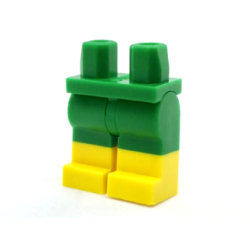 Hips and Legs with Molded Yellow Lower Legs / Boots Pattern - Green Hips and Legs with Molded Yellow Lower Legs / Boots Pattern - Green