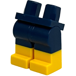 Hips and Legs with Molded Yellow Lower Legs / Boots Pattern - Dark Blue Hips and Legs with Molded Yellow Lower Legs / Boots Pattern - Dark Blue