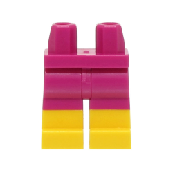 Hips and Legs with Molded Yellow Lower Legs / Boots Pattern - Magenta Hips and Legs with Molded Yellow Lower Legs / Boots Pattern - Magenta