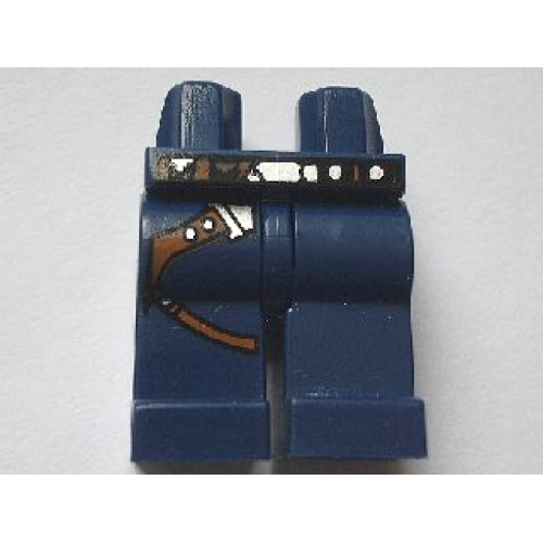 Деталь LEGO 970c00pb0023 Hips and Legs with SW Gunbelt, Rectangles on Hips Pattern - Dark Blue