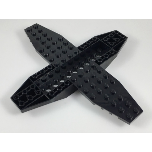 Деталь LEGO 35106 Aircraft Fuselage 4 x 16 x 1 with 2 x 10 Recessed Center and 8 x 4 Wings with Cutaways, 9 Holes - Black