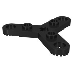 Technic, Plate Rotor 3 Blade with Toothed Ends and 3 Studs (Propeller) - Black Technic, Plate Rotor 3 Blade with Toothed Ends and 3 Studs (Propeller) - Black