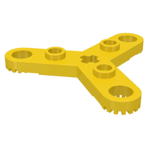 Деталь LEGO 2712 Technic, Plate Rotor 3 Blade with Toothed Ends and 3 Studs (Propeller) - Yellow