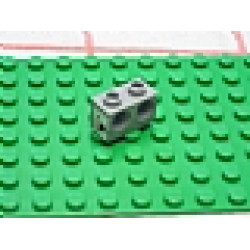 Technic, Brick 1 x 2 with Holes with Black Digger Bucket and Red Curved Arrow Down on White Background Pattern (Sticker) - Set 8459 - Light Bluish Gray Technic, Brick 1 x 2 with Holes with Black Digger Bucket and Red Curved Arrow Down on White Background Pattern (Sticker) - Set 8459 - Light Bluish Gray