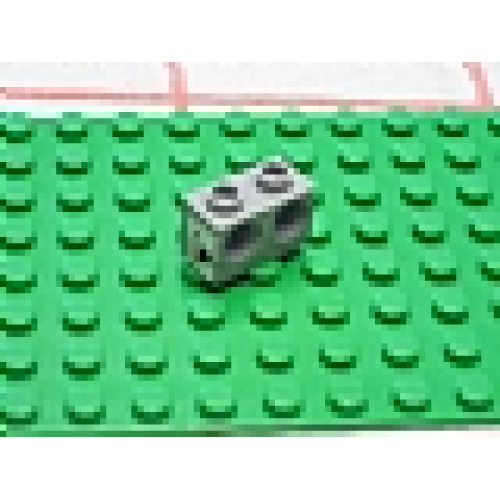 Деталь LEGO 32000pb003 Technic, Brick 1 x 2 with Holes with Black Digger Bucket and Red Curved Arrow Down on White Background Pattern (Sticker) - Set 8459 - Light Bluish Gray