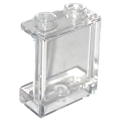 Panel 1 x 2 x 2 with Side Supports - Hollow Studs - Trans-Clear Panel 1 x 2 x 2 with Side Supports - Hollow Studs - Trans-Clear