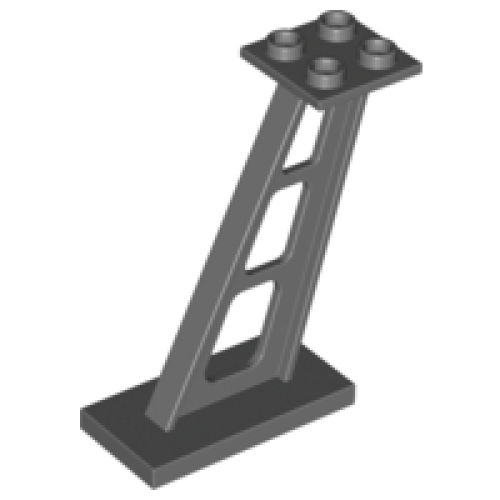 Деталь LEGO 4476b Support 2 x 4 x 5 Stanchion Inclined, 5mm Wide Posts - Dark Bluish Gray