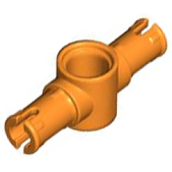 Technic, Pin 3L with Friction Ridges and Center Pin Hole - Orange