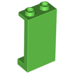 Panel 1 x 2 x 3 with Side Supports - Hollow Studs - Bright Green