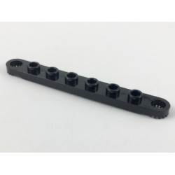Technic, Plate 1 x 8 with Toothed Ends - Black Technic, Plate 1 x 8 with Toothed Ends - Black