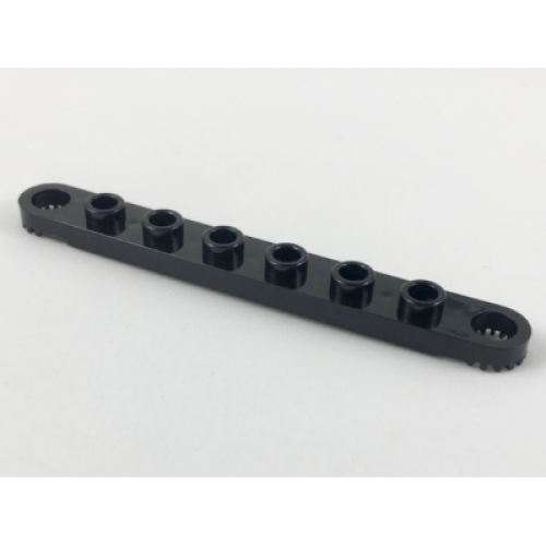 Деталь LEGO 4442 Technic, Plate 1 x 8 with Toothed Ends - Black