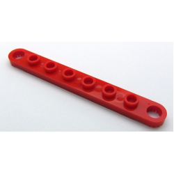 Technic, Plate 1 x 8 with Toothed Ends - Red Technic, Plate 1 x 8 with Toothed Ends - Red