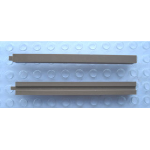 Деталь LEGO Mx1593B Modulex, Window Frame Section, Double Upright (9 stud length) - Mx Brown