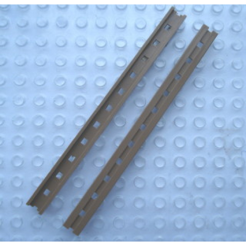 Деталь LEGO Mx1592 Modulex, Window Frame Section, Bottom 1 x 12 - Mx Brown