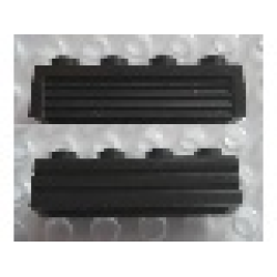 Modulex, Brick with Grooves 1 x 4 (horizontal profile brick) - Mx Black