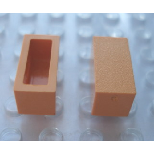 Деталь LEGO Mx1021A Modulex Tile 1 x 2 (no Internal Supports) - Mx Light Orange
