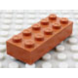 Modulex, Brick 2 x 5 (M on studs) - Mx Terracotta