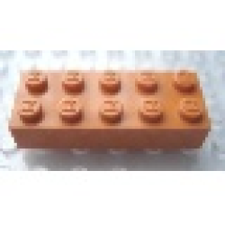 Modulex, Brick 2 x 5 (M on studs) - Mx Orange