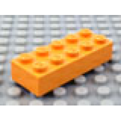 Modulex, Brick 2 x 5 (M on studs) - Mx Light Orange