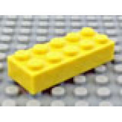Modulex, Brick 2 x 5 (M on studs) - Mx Light Yellow
