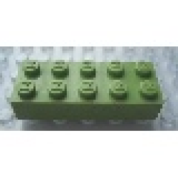 Modulex, Brick 2 x 5 (M on studs) - Mx Pastel Green