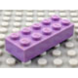 Modulex, Brick 2 x 5 (M on studs) - Mx Violet