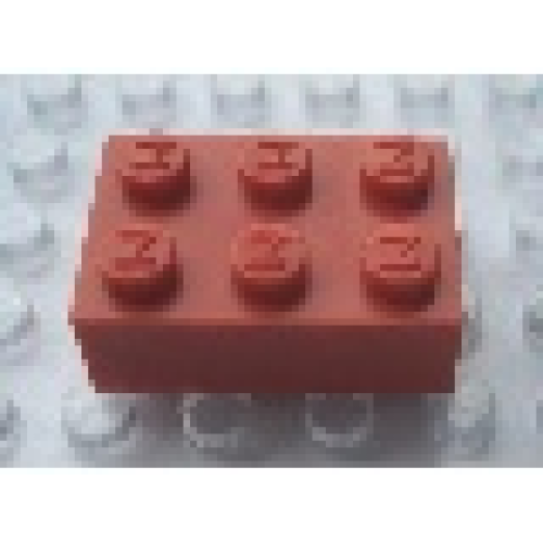 Деталь LEGO Mx1132M Modulex, Brick 2 x 3 (M on studs) - Mx Red