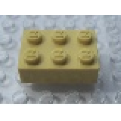 Modulex, Brick 2 x 3 (M on studs) - Mx Lemon