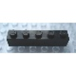 Modulex, Brick 1 x 5 (M on studs) - Mx Black