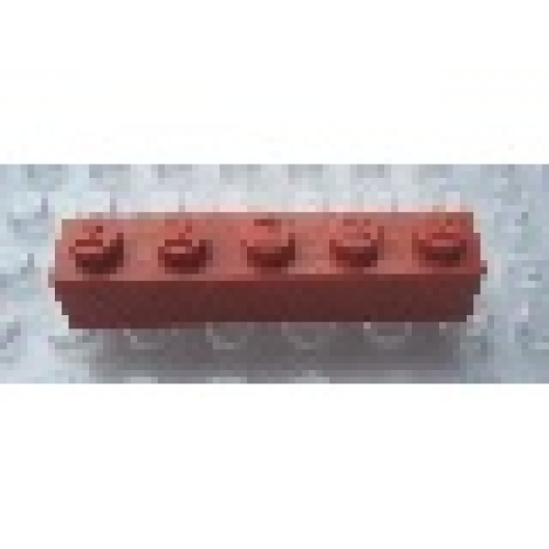 Деталь LEGO Mx1151M Modulex, Brick 1 x 5 (M on studs) - Mx Red