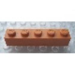 Modulex, Brick 1 x 5 (M on studs) - Mx Orange