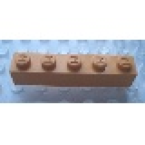 Деталь LEGO Mx1151M Modulex, Brick 1 x 5 (M on studs) - Mx Light Orange