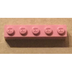 Modulex, Brick 1 x 5 (M on studs) - Mx Pink