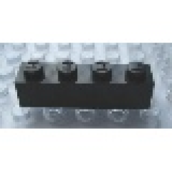 Modulex, Brick 1 x 4 (M on studs) - Mx Black