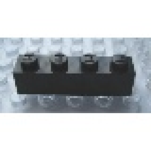 Деталь LEGO Mx1141M Modulex, Brick 1 x 4 (M on studs) - Mx Black