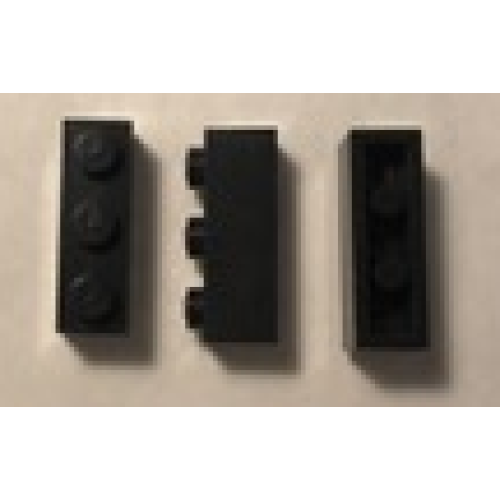 Деталь LEGO Mx1131M Modulex, Brick 1 x 3 (M on studs) - Mx Black