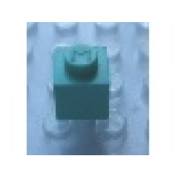 Modulex, Brick 1 x 1 (M on stud) - Mx Aqua Green