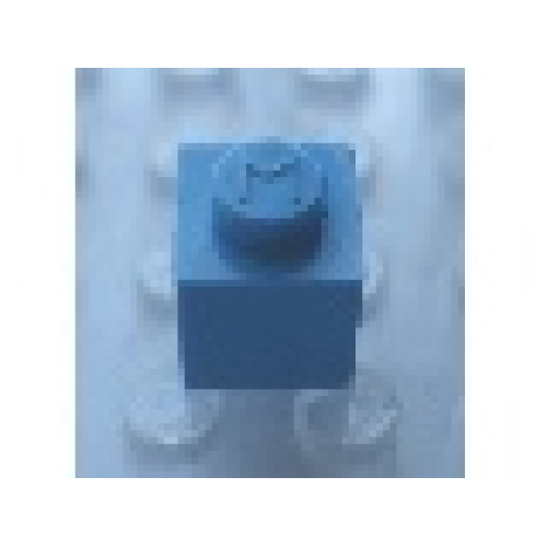 Деталь LEGO Mx1111M Modulex, Brick 1 x 1 (M on stud) - Mx Medium Blue